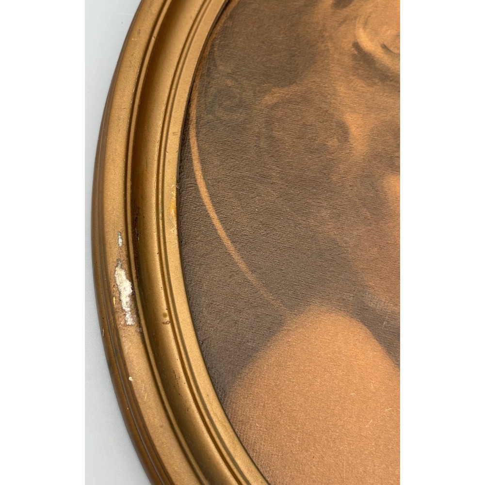 Vintage Baby‎ Jesus The Light of the World Print Picture Frame Oval C. Chambers - Picture 5 of 14